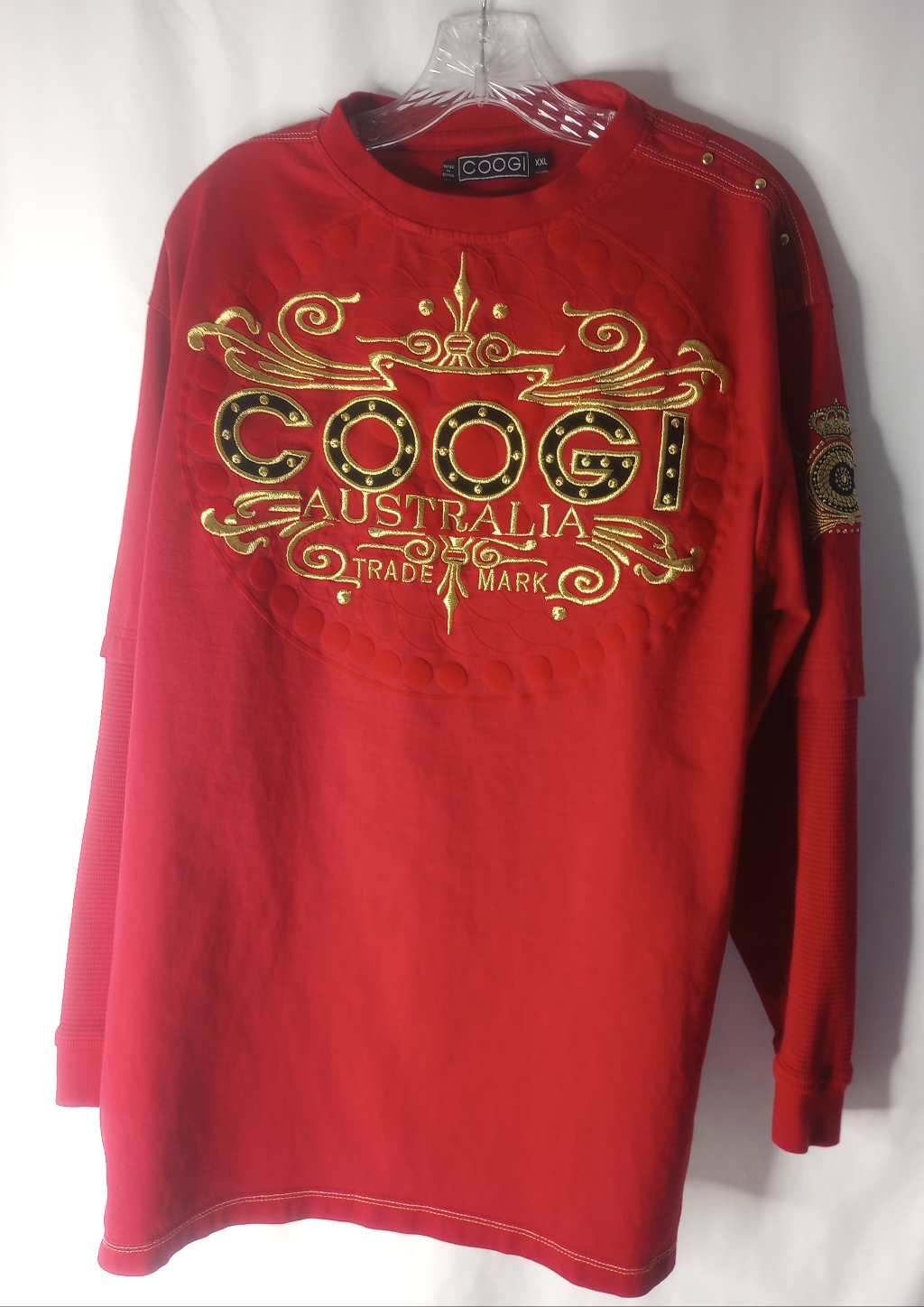 *Coogi Australia Red Embroidered Sweater Size Xxl
